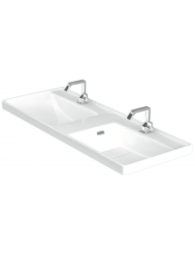 Lavabo double suspendu QUATTRO rectangulaire 120x47x19 cm