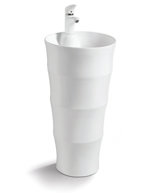 Lavabo totem rond à 1 trou ELYSEE 83x42x42 cm en céramique Lavabo totem rond à 1 trou ELYSEE 83x42x42 cm en céramique