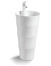 Lavabo totem rond à 1 trou ELYSEE 83x42x42 cm en céramique