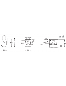 Cuvette WC suspendu GRACE avec abattant à frein de chute Cuvette WC suspendu GRACE avec abattant à frein de chute