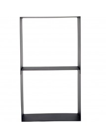 Range bûches CASEY en acier noir à 2 étages 45x30x80 cm