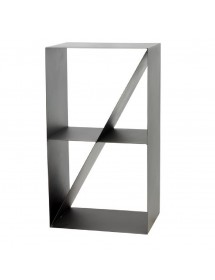Range bûches en acier noir TSITO forme casier design 45x30x80 cm