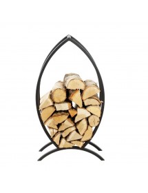 Rack à bûches FISH forme poisson en acier noir 50x25x90 cm