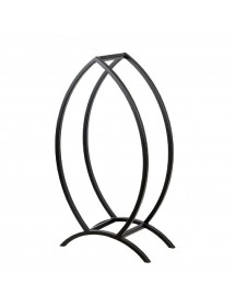 Rack à bûches FISH forme poisson en acier noir 50x25x90 cm