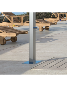 Douche de piscine EOLOS en acier inoxydable avec rince pieds 210cm