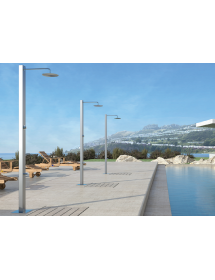 Douche de piscine EOLOS en acier inoxydable avec rince pieds 210cm