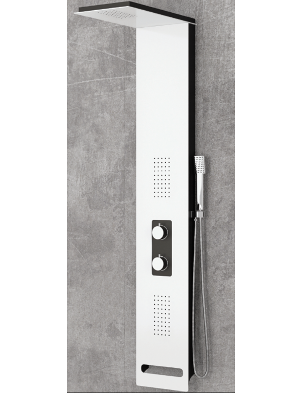 Colonne de douche hydromassante BIANCO NERO en aluminium 148 cm