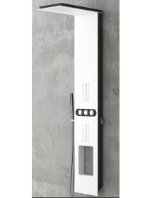 Colonne de douche hydromassante BIANCO NERO TOUCH en aluminium 148 cm