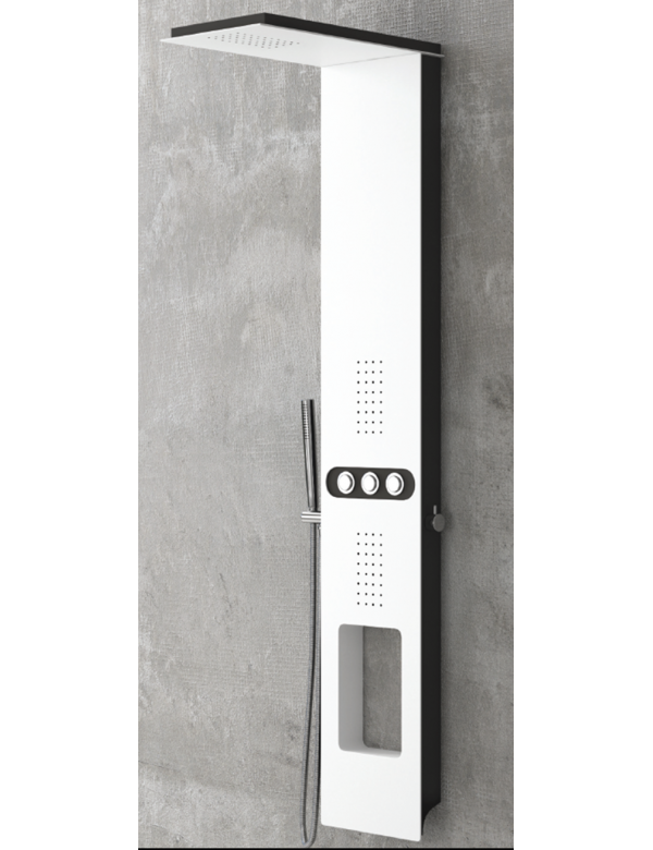 Colonne de douche hydromassante BIANCO NERO TOUCH en aluminium 148 cm Colonne de douche hydromassante BIANCO NERO TOUCH en aluminium 148 cm