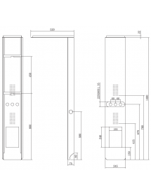Colonne de douche hydromassante BIANCO NERO TOUCH en aluminium 148 cm