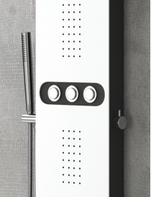 Colonne de douche hydromassante BIANCO NERO TOUCH en aluminium 148 cm