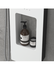 Colonne de douche hydromassante BIANCO NERO TOUCH en aluminium 148 cm