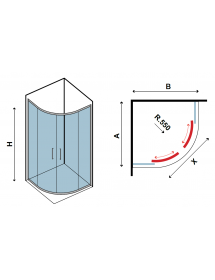 Parois de douche semi-circulaire FLORA 200 H. 190 cm
