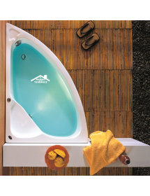 Baignoire d'angle en acrylique lucite KONCHILI 125x90x33 cm