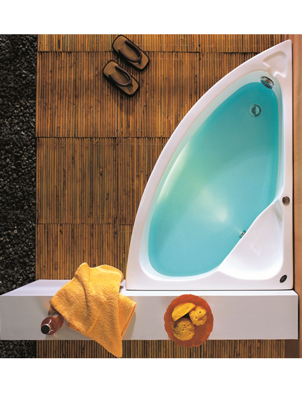 Baignoire d'angle en acrylique lucite KONCHILI 125x90x33 cm