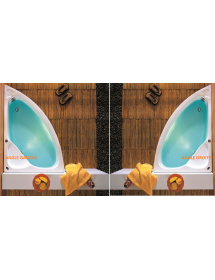Baignoire d'angle en acrylique lucite KONCHILI 125x90x33 cm