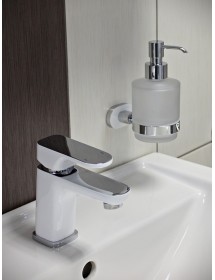Mitigeur lavabo YUKON en laiton chromé blanc