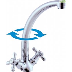 Mélangeur évier haut MORAVA pivotant en chrome H22,9 cm
