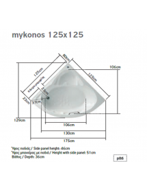 Baignoire d’angle acrylique MYKONOS Baignoire d’angle acrylique MYKONOS