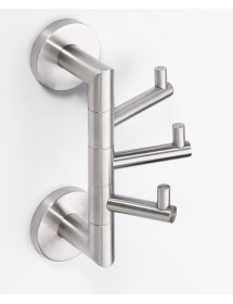 Patère triple rotative NEO en acier inoxydable 7x19x10cm
