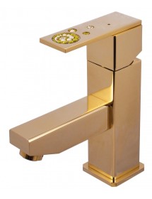 Mitigeur lavabo ROYAL avec siphon orné de pierres