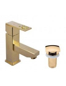 Mitigeur lavabo ROYAL avec siphon orné de pierres