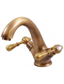 Mélangeur lavabo ROMANTIQUE poignée en cristal avec siphon