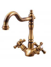 Mélangeur lavabo rétro CLASSIQUE en cristal avec pop-up