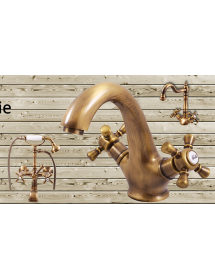 Mélangeur lavabo CLASSIQUE en laiton avec pop-up