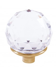 Mélangeur lavabo design BRILLANCE laiton doré et poignée en cristal