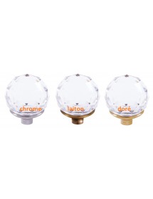 Mélangeur lavabo design BRILLANCE laiton doré et poignée en cristal