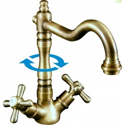 Mélangeur lavabo MORAVA RETRO pivotant en laiton