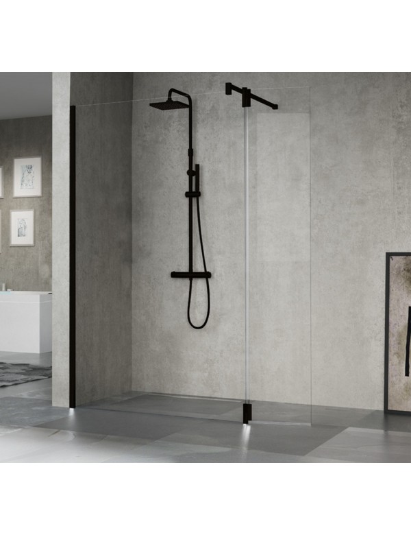 Colonne de douche thermostatique NOVELLINI EASY2 125 cm en chrome noir Colonne de douche thermostatique NOVELLINI EASY2 125 cm en chrome noir