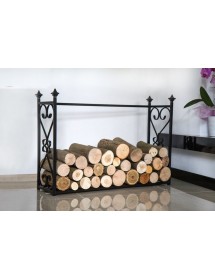 Porte bûches rectangulaire en acier noir "ALDI" 60x90x25 cm