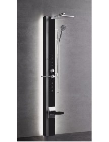 Colonne de douche hydromassante avec LED NOVELLINI LINE 1 noir 215 cm