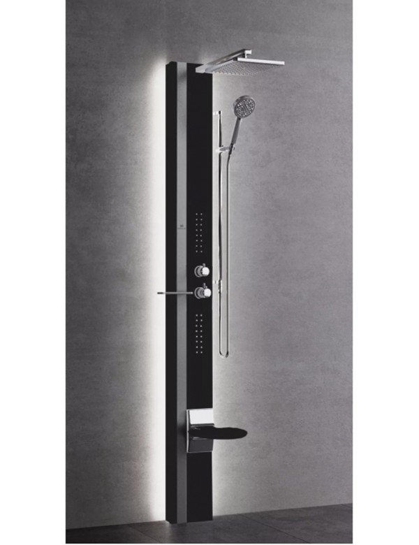 Colonne de douche hydromassante avec LED NOVELLINI LINE 1 noir 215 cm