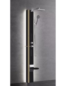 Colonne de douche hydromassante avec LED NOVELLINI LINE 1 noir 215 cm