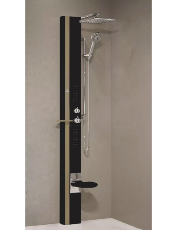 Colonne de douche hydromassante NOVELLINI LINE 1 noir 215 cm