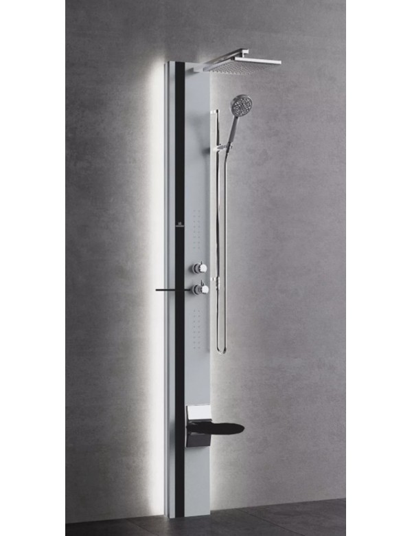 Colonne de douche hydromassante NOVELLINI LINE 1 gris 215 cm