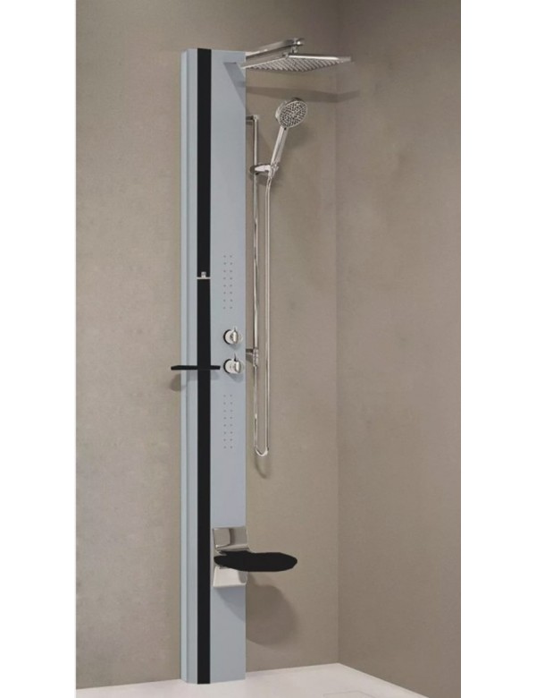 Colonne de douche hydromassante NOVELLINI LINE 1 gris 215 cm