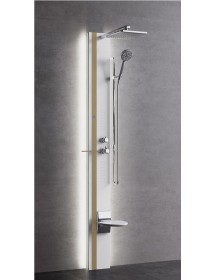 Colonne de douche hydromassante avec LED NOVELLINI LINE 1 blanc 215 cm