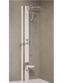 Colonne de douche hydromassante avec LED NOVELLINI LINE 1 blanc 215 cm
