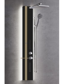 Colonne de douche hydromassante avec LED NOVELLINI LINE 2 noir 150cm