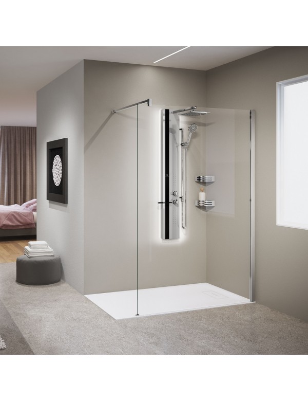 Colonne de douche hydromassante avec LED NOVELLINI LINE 2 argent 150cm