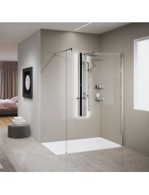 Colonne de douche hydromassante avec LED NOVELLINI LINE 2 argent 150cm