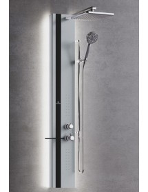 Colonne de douche hydromassante avec LED NOVELLINI LINE 2 argent 150cm