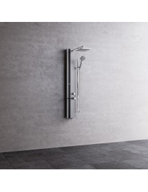 Colonne de douche hydromassante avec LED NOVELLINI LINE 2 argent 150cm