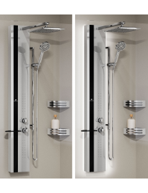 Colonne de douche hydromassante avec LED NOVELLINI LINE 2 argent 150cm
