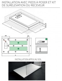 Receveur de douche recoupable NOVELLINI NOVOSOLID gris 120x90 cm