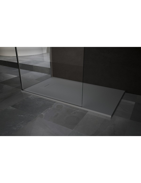 Receveur de douche recoupable NOVELLINI NOVOSOLID gris 120x90 cm